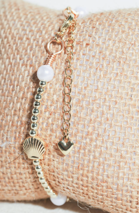 Pearl and Gold Beaded Bracelet