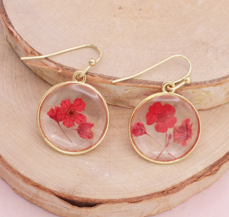 Cottage Floral Dried Flower Earrings