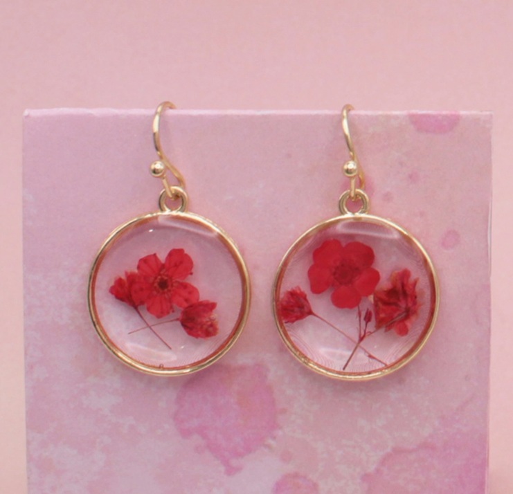 Cottage Floral Dried Flower Earrings
