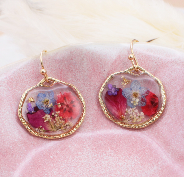 Cottage Floral Dried Flower Earrings