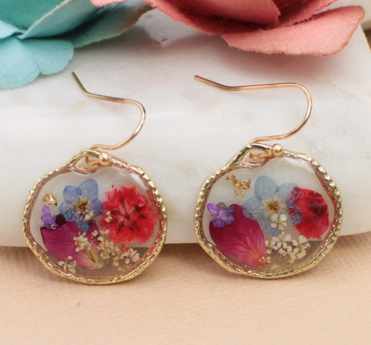 Cottage Floral Dried Flower Earrings