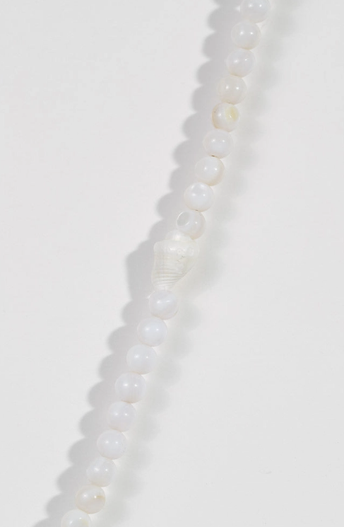 White Beaded Shell Necklace