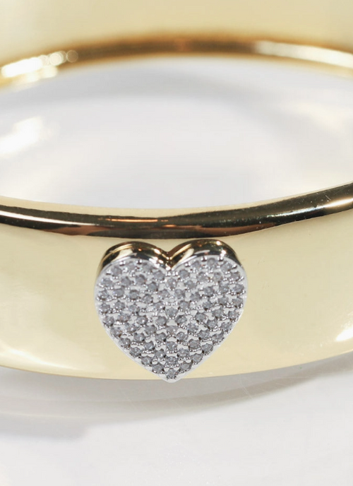 Gold Bracelet with silver Hearts