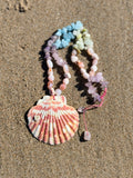Seashell Beaded Necklace with Natural Gemstones